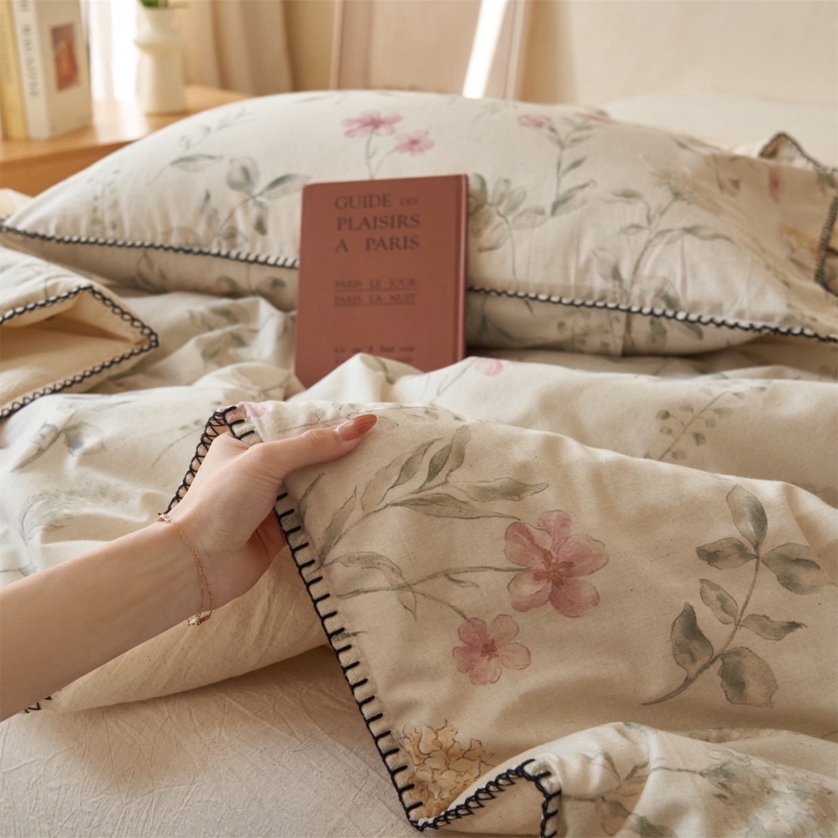 91家纺网 家纺一手货源 找家纺 （总）恬思语家纺 2026春夏新款棉麻印花棉花夏被空调被夏凉被四件套花卉系列