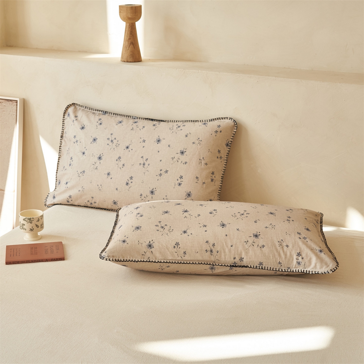 91家纺网 家纺一手货源 找家纺 恬思语家纺 2026春夏新款棉麻印花棉花夏被空调被夏凉被四件套花卉系列 蓝颜