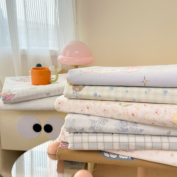 91家纺网 家纺一手货源 找家纺 Sweet dreams甜梦 2026新款小清新卡通全棉纯棉印花床盖四件套 组合图仅做展示不可下单