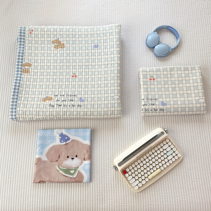 91家纺网 家纺一手货源 找家纺 Sweet dreams甜梦 2026新款小清新卡通全棉纯棉印花床盖四件套 樱桃小狗