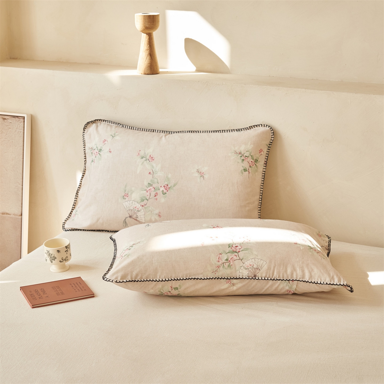 91家纺网 家纺一手货源 找家纺 恬思语家纺 2026春夏新款棉麻印花棉花夏被空调被夏凉被四件套花卉系列 花兮