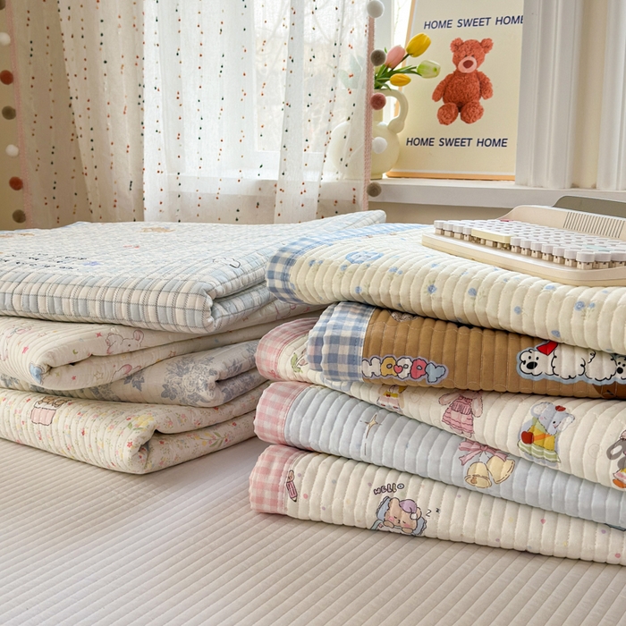 91家纺网 家纺一手货源 找家纺 Sweet dreams甜梦 2026新款小清新卡通全棉纯棉印花床盖四件套 组合图仅做展示不可下单