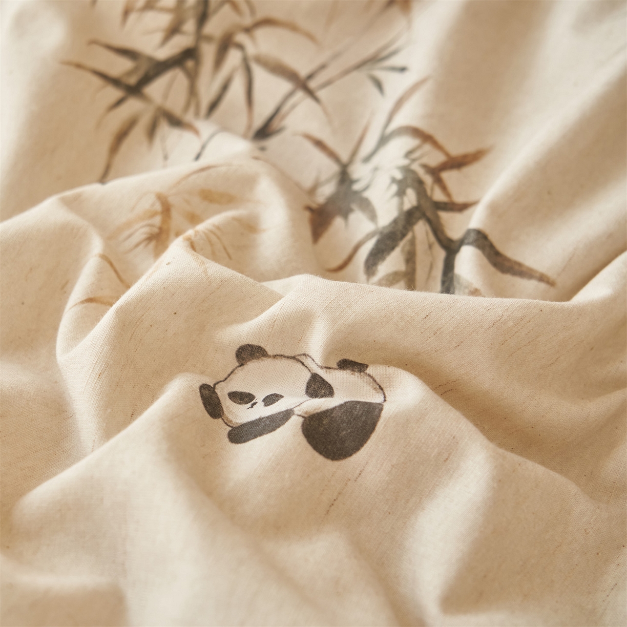 91家纺网 家纺一手货源 找家纺 恬思语家纺 2026春夏新款棉麻印花棉花夏被空调被夏凉被四件套花卉系列 竹韵