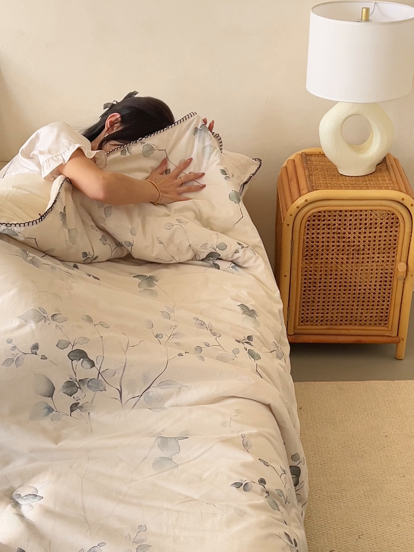 91家纺网 家纺一手货源 找家纺 恬思语家纺 2026春夏新款棉麻印花棉花夏被空调被夏凉被四件套花卉系列 墨芙