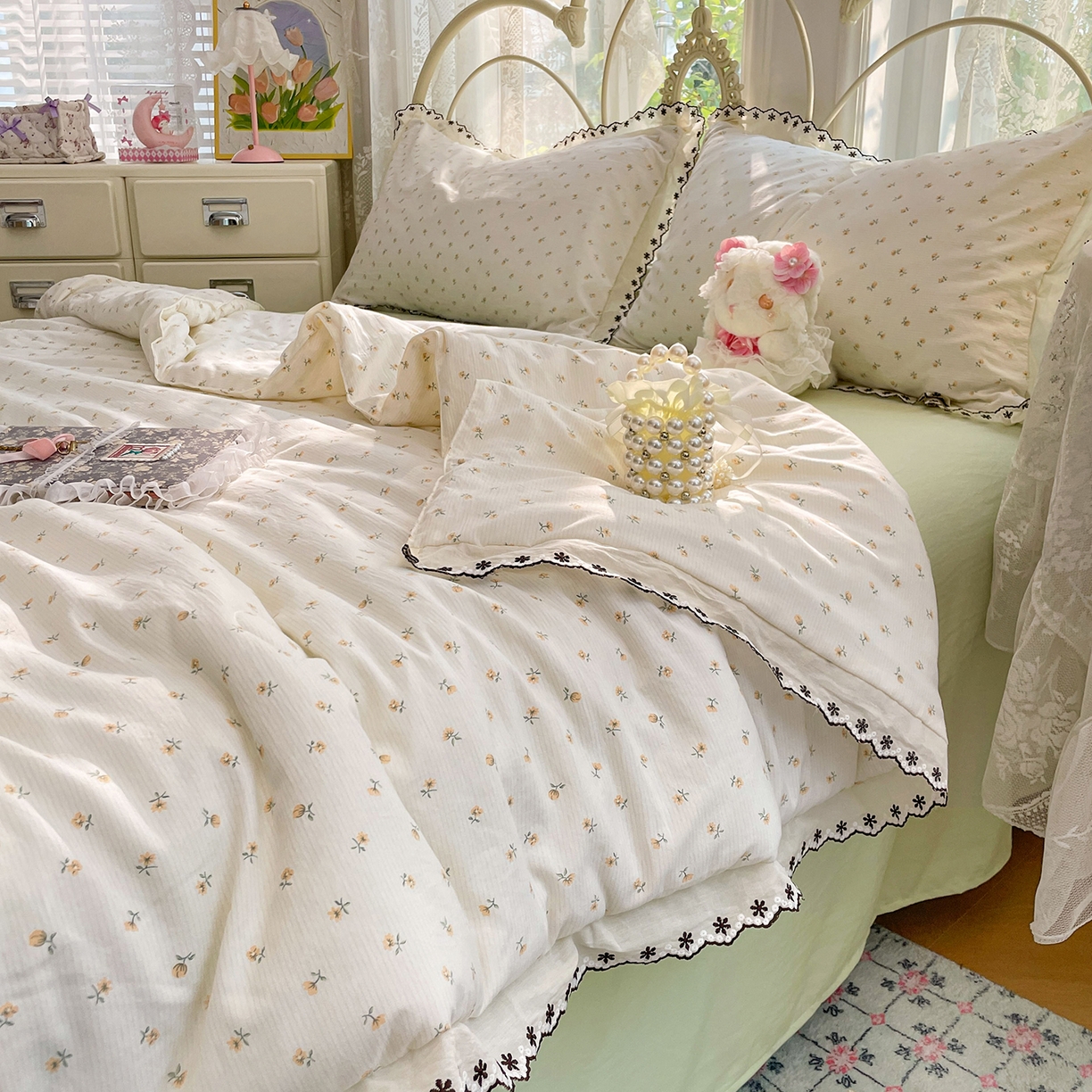 91家纺网 家纺一手货源 找家纺 （总）康纳利 2026新款全棉花边夏被古法水洗云感棉空调被夏被四件套