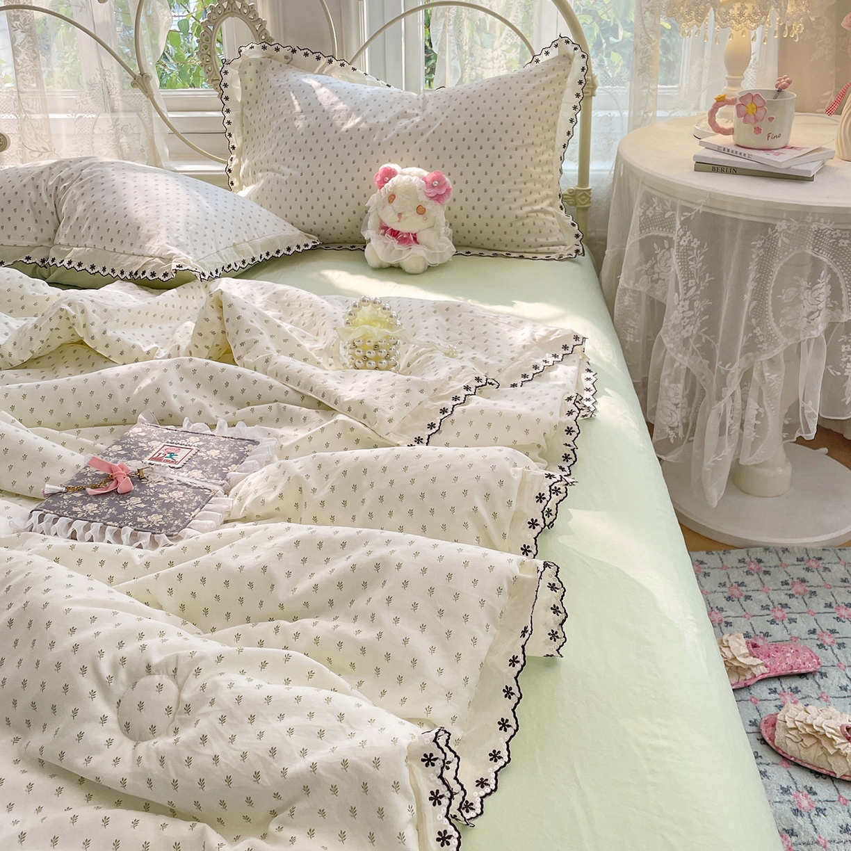 91家纺网 家纺一手货源 找家纺 （总）康纳利 2026新款全棉花边夏被古法水洗云感棉空调被夏被四件套