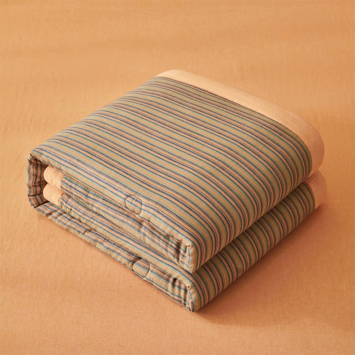 91家纺网 家纺一手货源 找家纺 （总）恬思语家纺 2026春夏新款棉麻竖条大豆夏被夏凉被空调被素锦系列