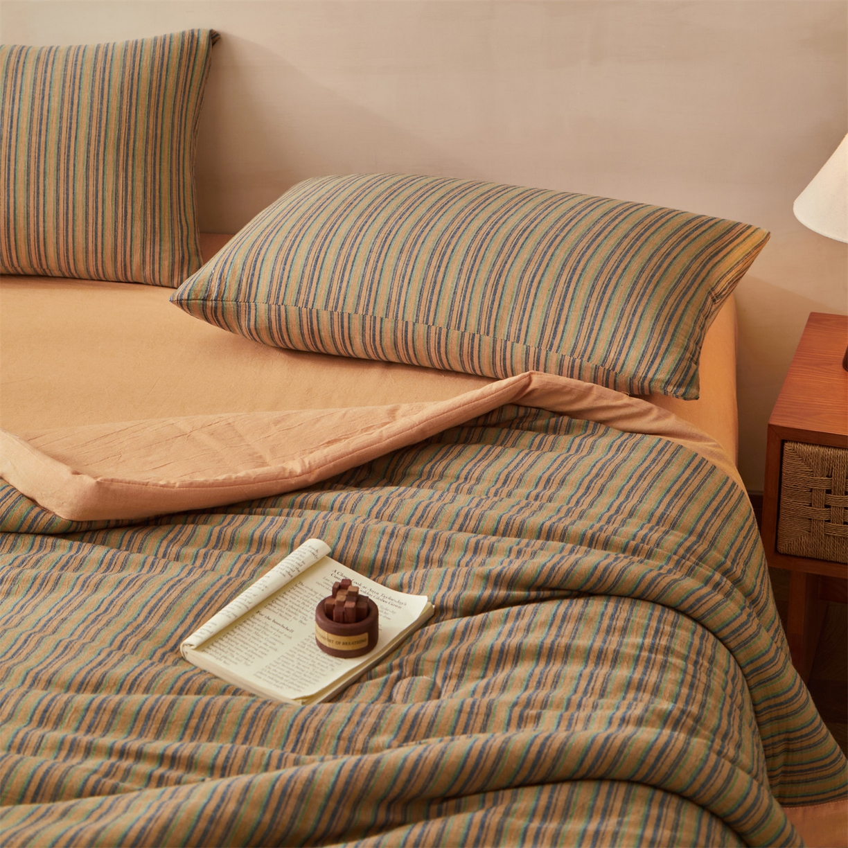 91家纺网 家纺一手货源 找家纺 （总）恬思语家纺 2026春夏新款棉麻竖条大豆夏被夏凉被空调被素锦系列