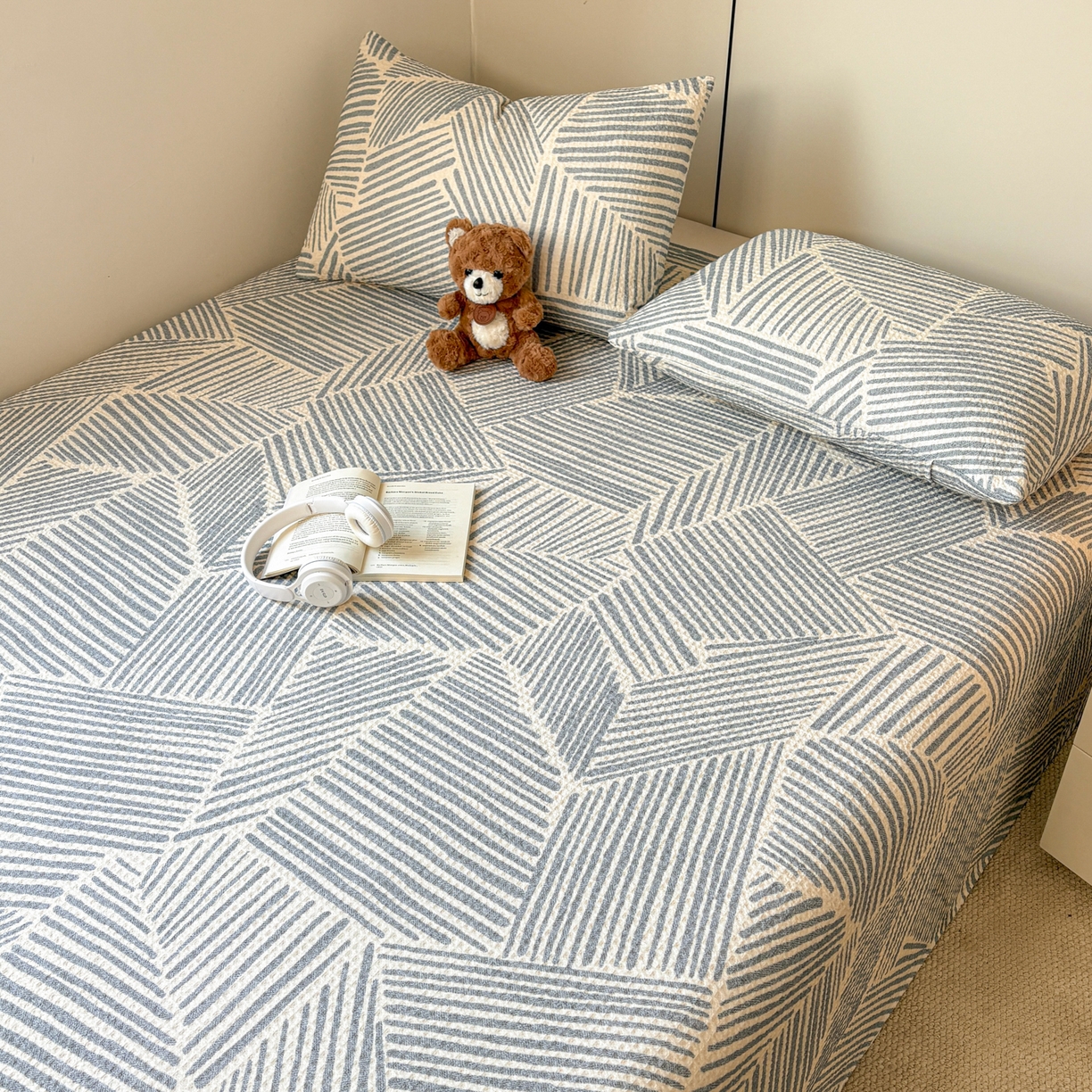 91家纺网 家纺一手货源 找家纺 （总）居眠 2026新款全棉印花华夫格床单