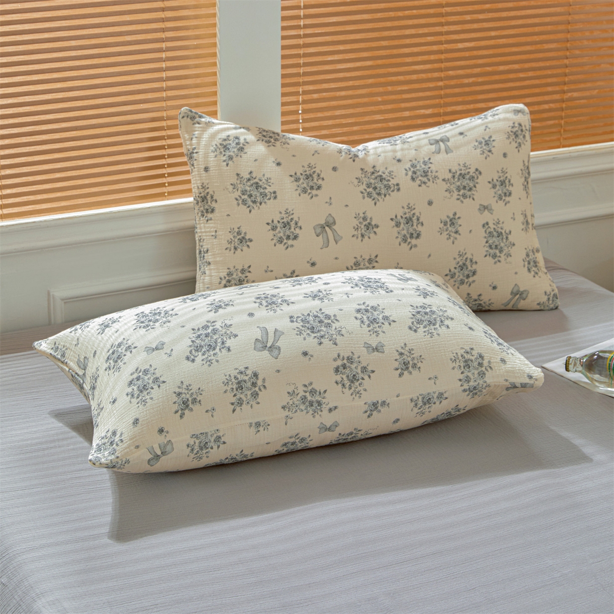 91家纺网 家纺一手货源 找家纺 恬思语家纺 2026春夏新款里外全棉皱皱纱印花棉花夏被夏凉被空调被 醉花语