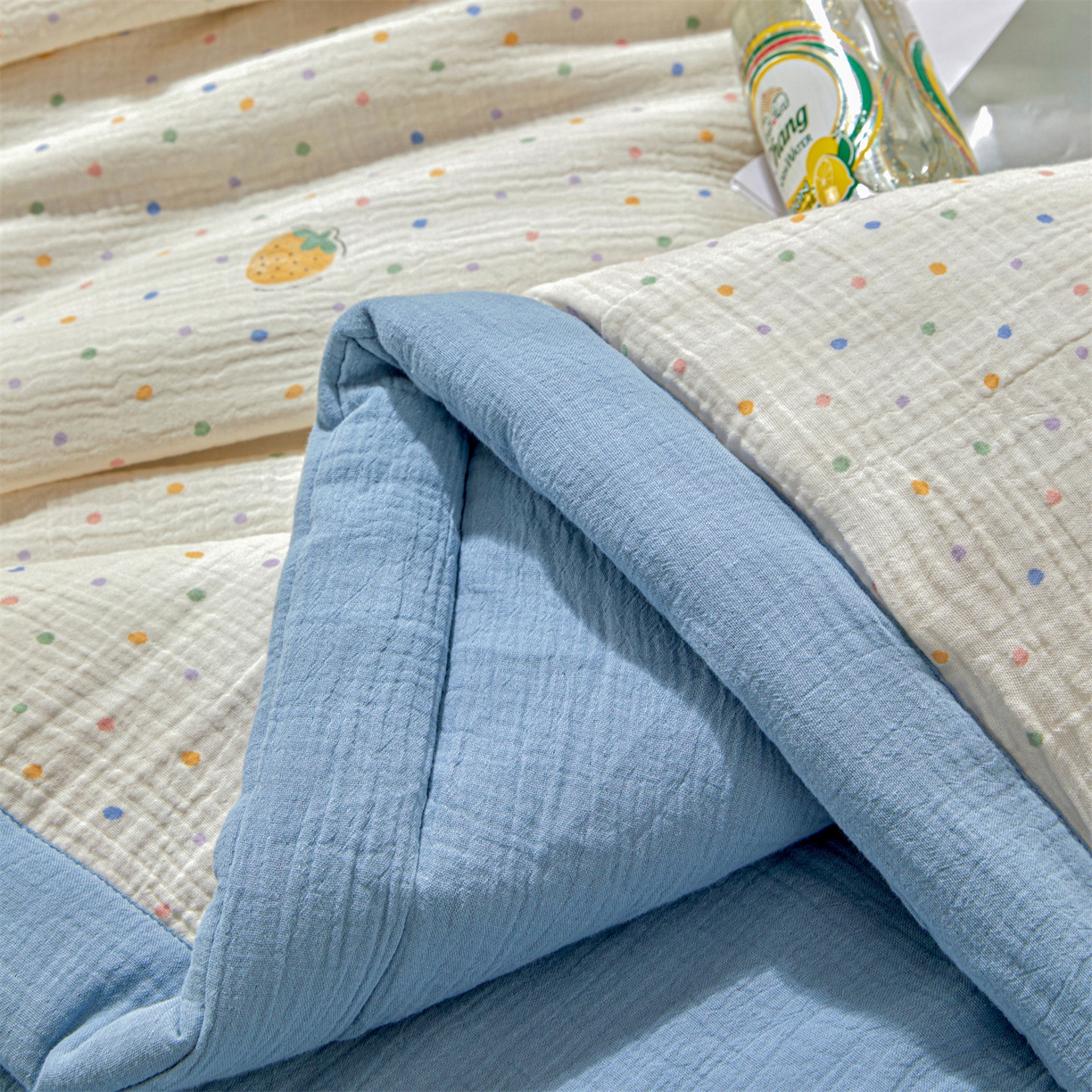 91家纺网 家纺一手货源 找家纺 （总）恬思语家纺 2026春夏新款里外全棉皱皱纱印花棉花夏被夏凉被空调被