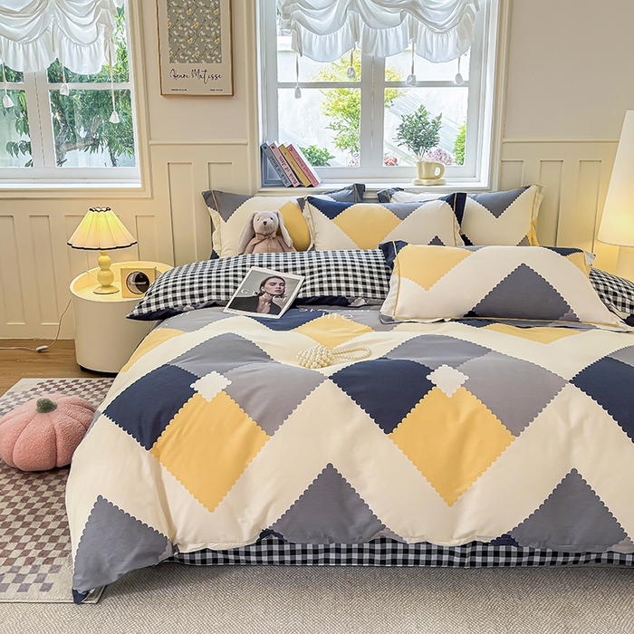 91家纺网 家纺一手货源 找家纺 （总）宇彬家纺 2026新款13070A类全棉纯棉印花床单床款四件套和单被套-一字绣工艺款系列