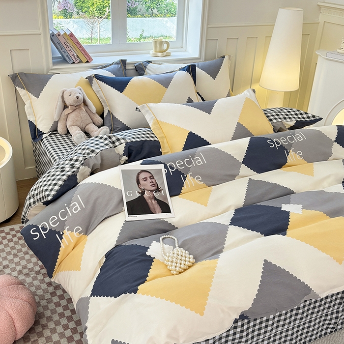 91家纺网 家纺一手货源 找家纺 （总）宇彬家纺 2026新款13070A类全棉纯棉印花床单床款四件套和单被套-一字绣工艺款系列