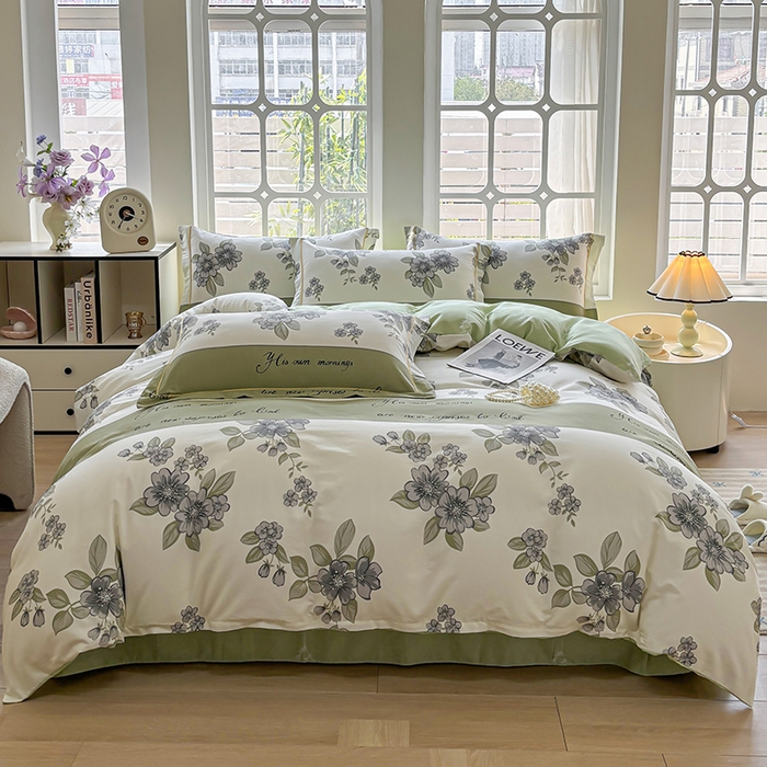 91家纺网 家纺一手货源 找家纺 （总）宇彬家纺 2026新款13070A类全棉纯棉印花床单床款四件套和单被套-一字绣工艺款系列