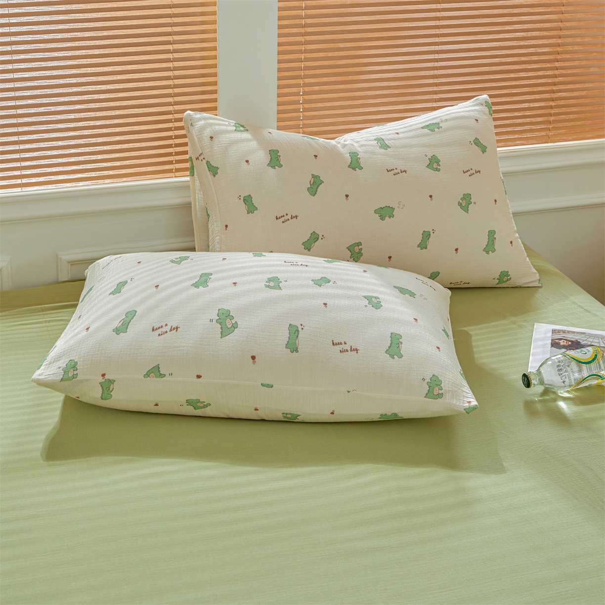 91家纺网 家纺一手货源 找家纺 恬思语家纺 2026春夏新款里外全棉皱皱纱印花棉花夏被夏凉被空调被 恐龙乐园