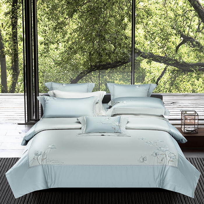 诗黛尔家纺 2026春夏新款长绒棉刺绣四件套 叶澜居系列 叶澜居-水晶兰