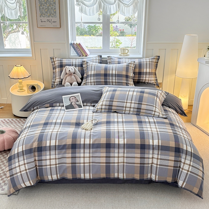 宇彬家纺 2026新款13070A类全棉纯棉印花床单床款四件套和单被套-一字绣工艺款系列 一字绣 诺卡