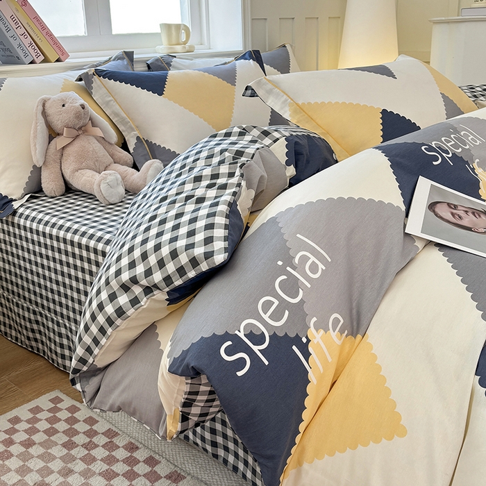 91家纺网 家纺一手货源 找家纺 宇彬家纺 2026新款13070A类全棉纯棉印花床单床款四件套和单被套-一字绣工艺款系列 一字绣 简爱