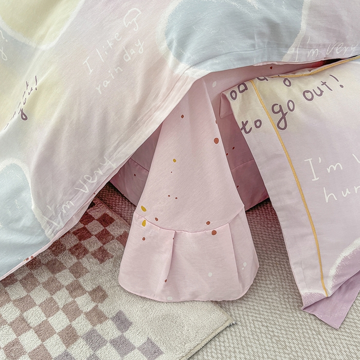 91家纺网 家纺一手货源 找家纺 宇彬家纺 2026新款13070A类全棉纯棉印花床单床款四件套和单被套-一字绣工艺款系列 一字绣 爱心记忆