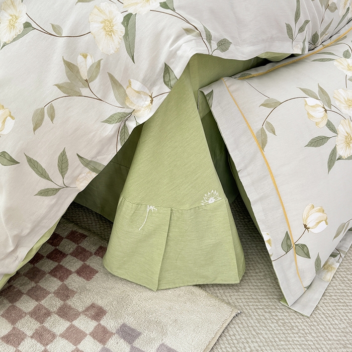 91家纺网 家纺一手货源 找家纺 宇彬家纺 2026新款13070A类全棉纯棉印花床单床款四件套和单被套-一字绣工艺款系列 一字绣 白藤