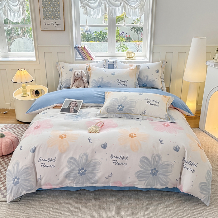 宇彬家纺 2026新款13070A类全棉纯棉印花床单床款四件套和单被套-一字绣工艺款系列 一字绣 慕夏