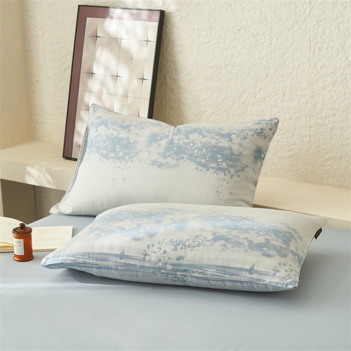 91家纺网 家纺一手货源 找家纺 恬思语家纺 2026春夏新款A类全棉色织大提花棉花夏凉被空调被夏被 墨凡-蓝