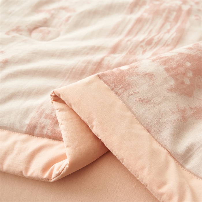 91家纺网 家纺一手货源 找家纺 恬思语家纺 2026春夏新款A类全棉色织大提花棉花夏凉被空调被夏被 墨凡-粉