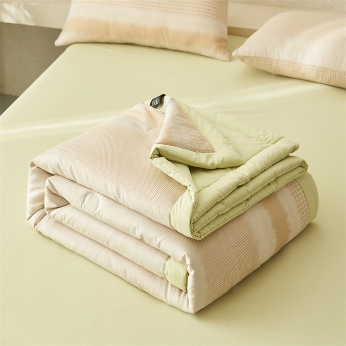 91家纺网 家纺一手货源 找家纺 恬思语家纺 2026春夏新款A类全棉色织大提花棉花夏凉被空调被夏被 洛川-绿