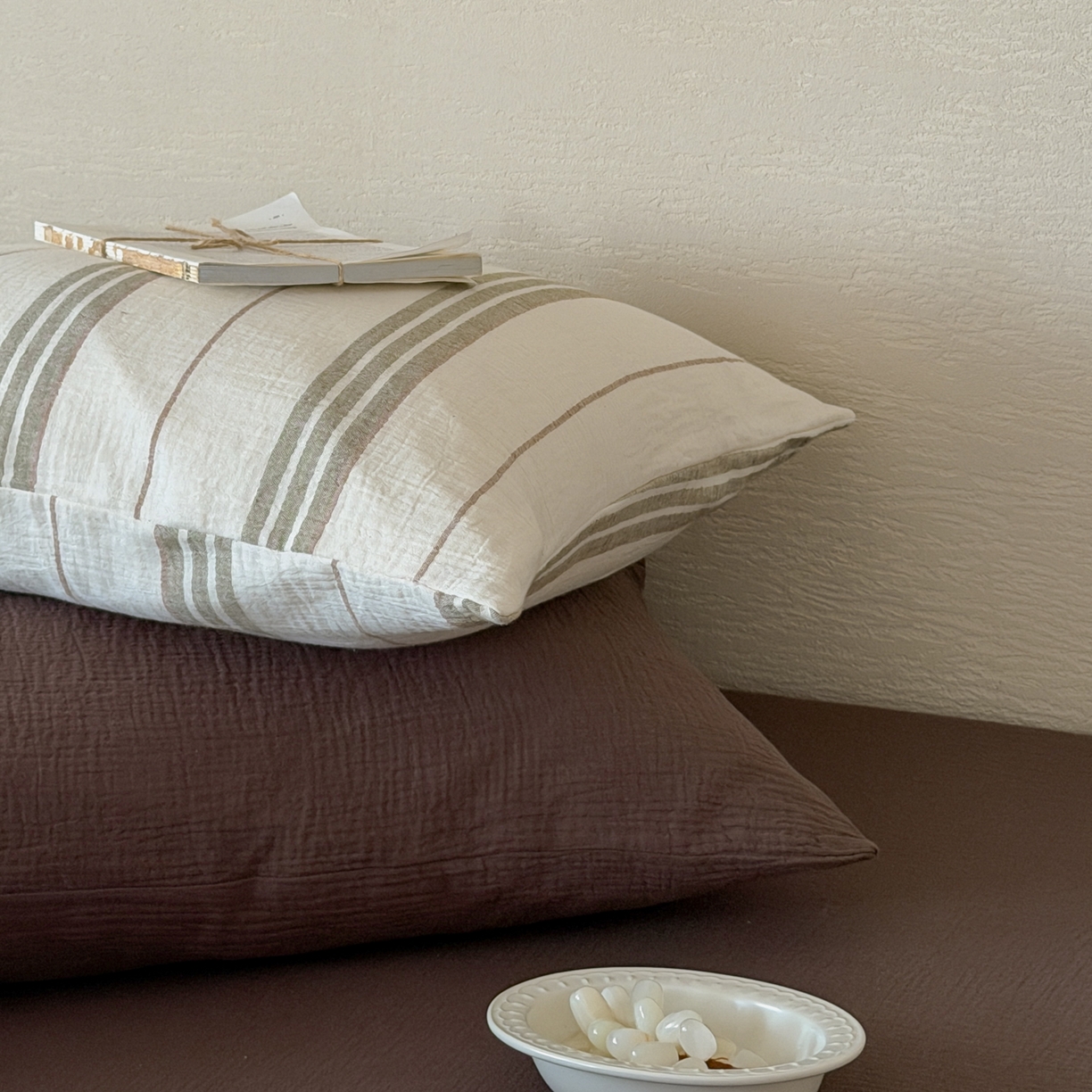 91家纺网 家纺一手货源 找家纺 山舍家居 2026新款全棉纯棉色织条纹皱皱纱布四件套 都市航海