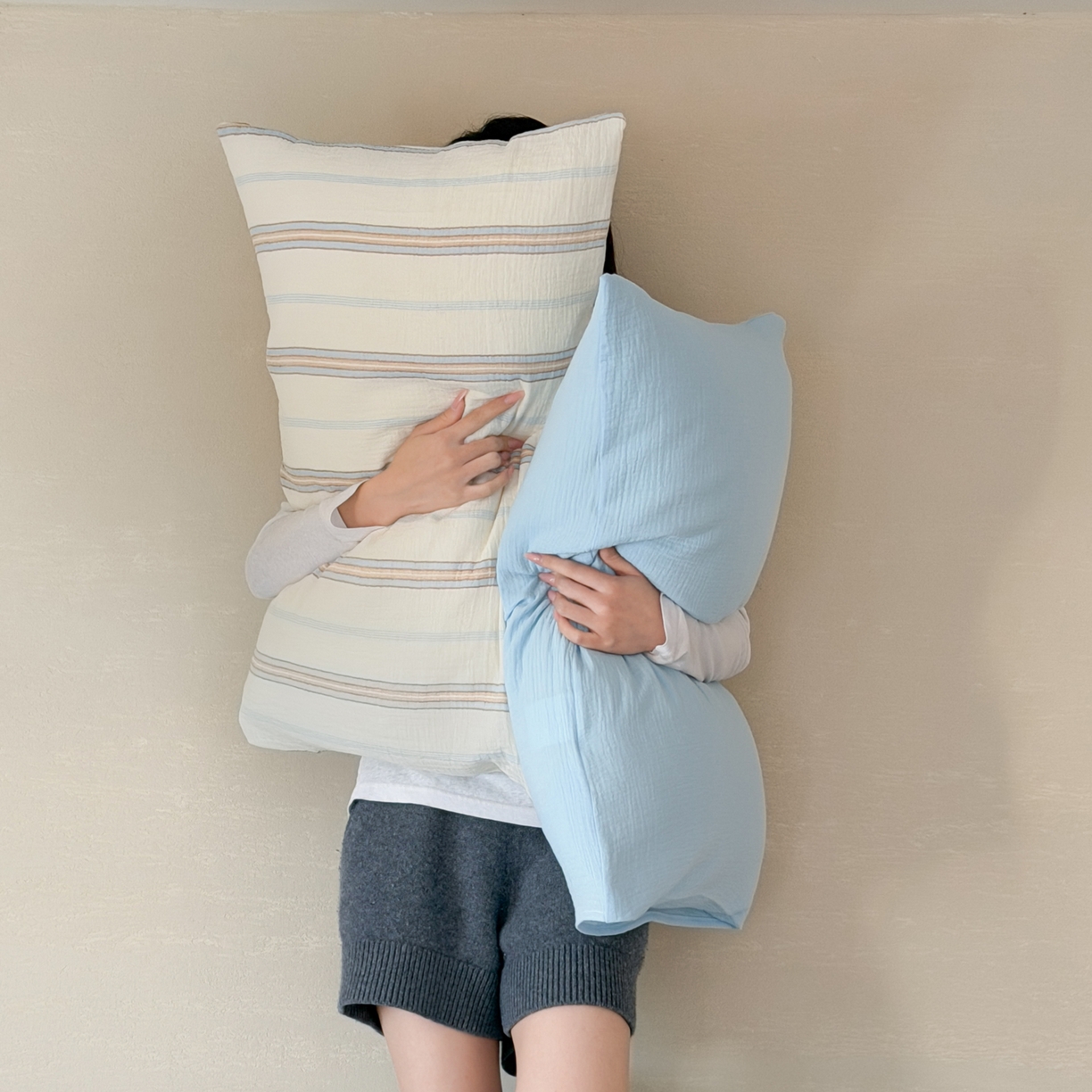 91家纺网 家纺一手货源 找家纺 山舍家居 2026新款全棉纯棉色织条纹皱皱纱布四件套 水手假日