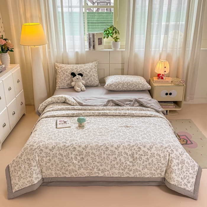 91家纺网 家纺一手货源 找家纺 家喜爱 2026年新款双层皱皱纱新疆棉花夏被夏凉被空调被【可开专票  普票】 素描花