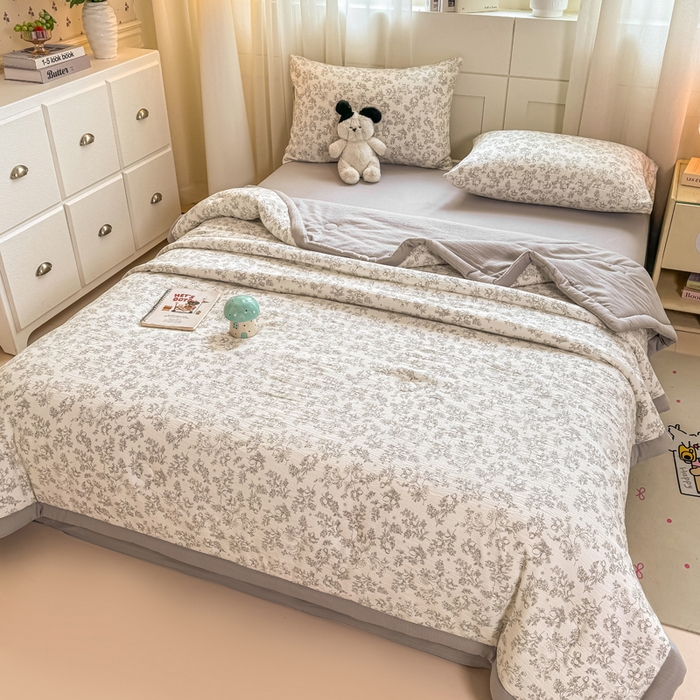 91家纺网 家纺一手货源 找家纺 家喜爱 2026年新款双层皱皱纱新疆棉花夏被夏凉被空调被【可开专票  普票】 素描花