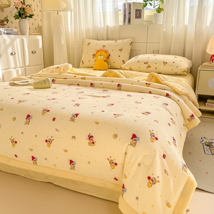 91家纺网 家纺一手货源 找家纺 家喜爱 2026年新款双层皱皱纱新疆棉花夏被夏凉被空调被【可开专票  普票】 萌萌星星人