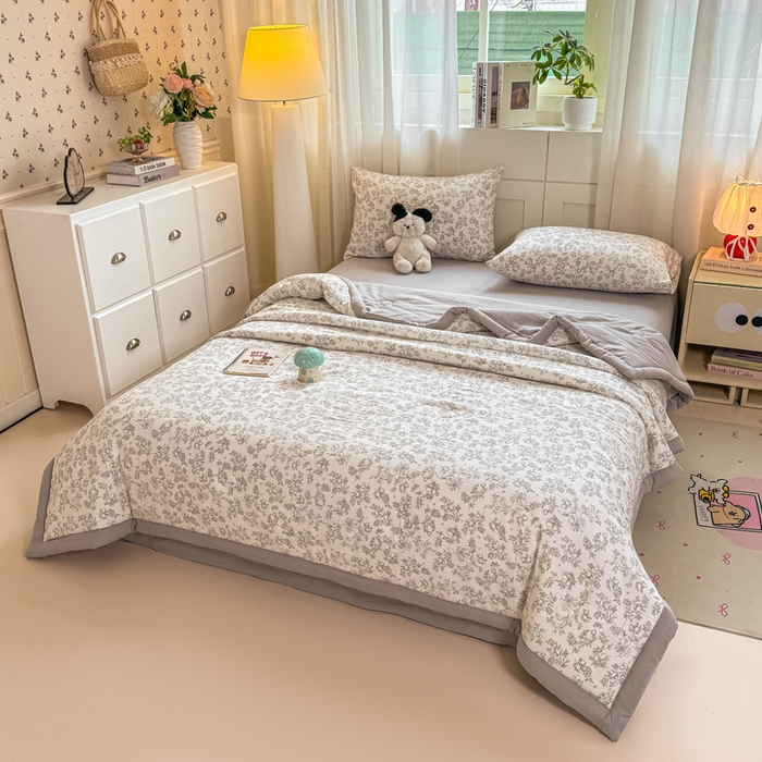 91家纺网 家纺一手货源 找家纺 家喜爱 2026年新款双层皱皱纱新疆棉花夏被夏凉被空调被【可开专票  普票】 素描花