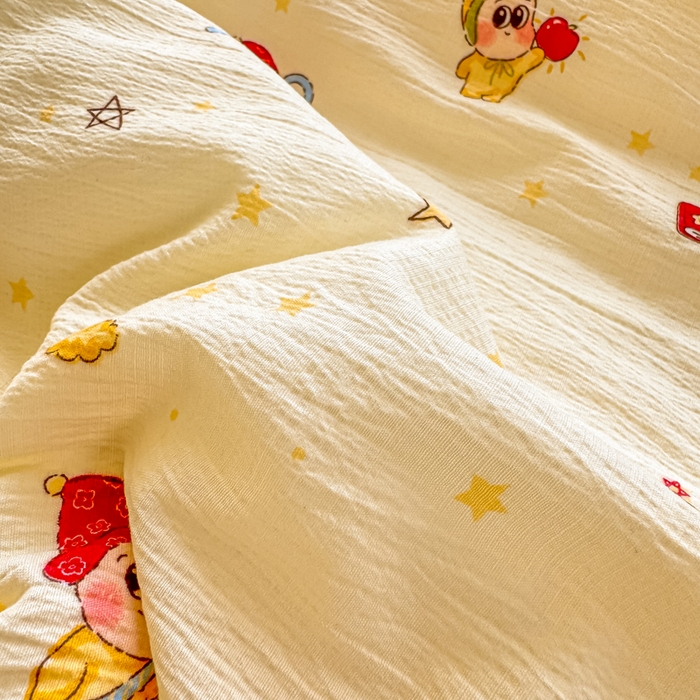 91家纺网 家纺一手货源 找家纺 家喜爱 2026年新款双层皱皱纱新疆棉花夏被夏凉被空调被【可开专票  普票】 萌萌星星人