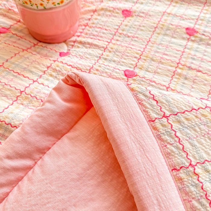 91家纺网 家纺一手货源 找家纺 家喜爱 2026年新款双层皱皱纱新疆棉花夏被夏凉被空调被【可开专票  普票】 格格心