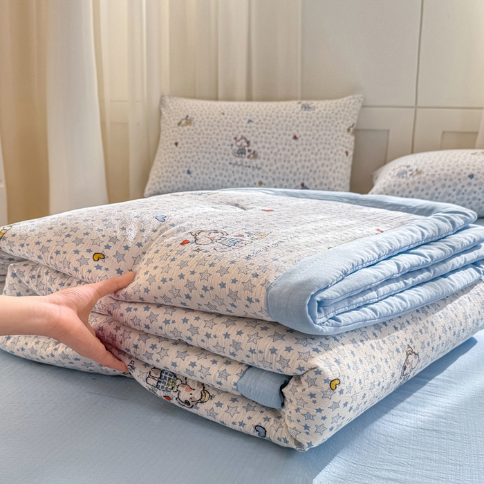 91家纺网 家纺一手货源 找家纺 家喜爱 2026年新款双层皱皱纱新疆棉花夏被夏凉被空调被【可开专票  普票】 璀璨小狗