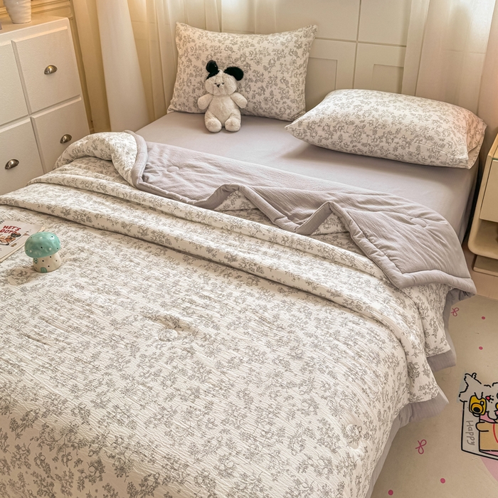 91家纺网 家纺一手货源 找家纺 家喜爱 2026年新款双层皱皱纱新疆棉花夏被夏凉被空调被【可开专票  普票】 素描花