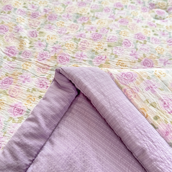 91家纺网 家纺一手货源 找家纺 家喜爱 2026年新款双层皱皱纱新疆棉花夏被夏凉被空调被【可开专票  普票】 蔷薇语