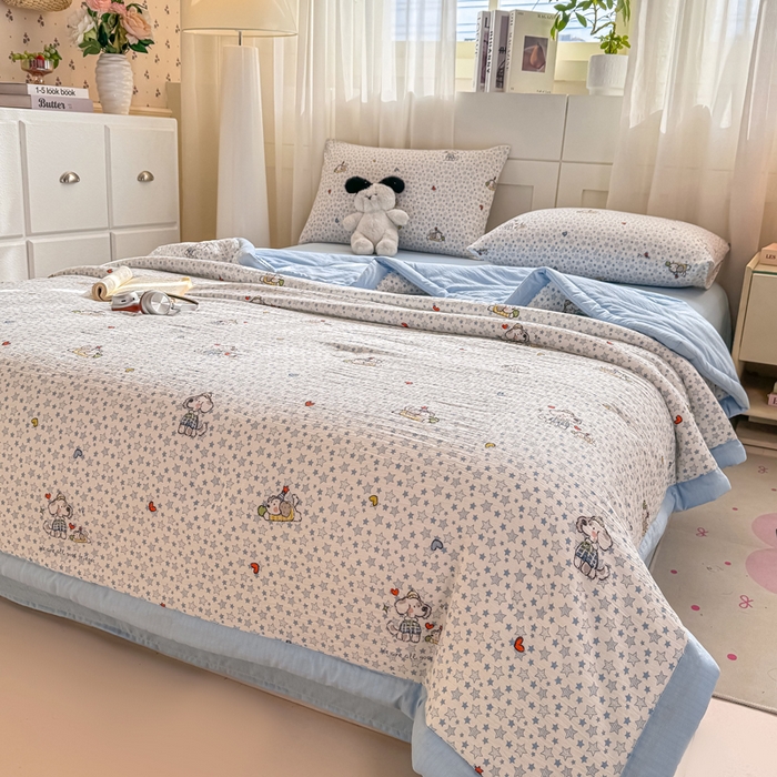 91家纺网 家纺一手货源 找家纺 家喜爱 2026年新款双层皱皱纱新疆棉花夏被夏凉被空调被【可开专票  普票】 璀璨小狗