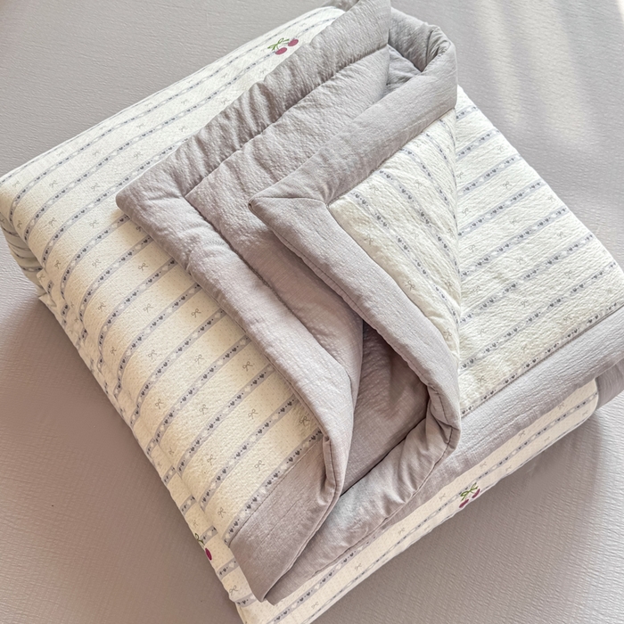 91家纺网 家纺一手货源 找家纺 家喜爱 2026年新款双层皱皱纱新疆棉花夏被夏凉被空调被【可开专票  普票】 春日樱桃园