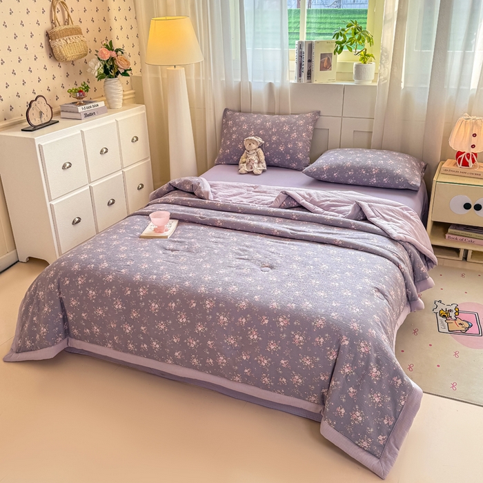 91家纺网 家纺一手货源 找家纺 家喜爱 2026年新款双层皱皱纱新疆棉花夏被夏凉被空调被【可开专票  普票】 墨夏凉花