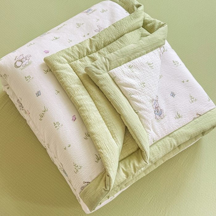 91家纺网 家纺一手货源 找家纺 家喜爱 2026年新款双层皱皱纱新疆棉花夏被夏凉被空调被【可开专票  普票】 绿野迷踪