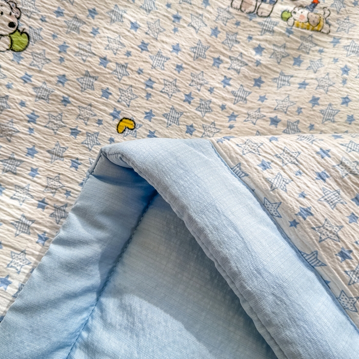 91家纺网 家纺一手货源 找家纺 家喜爱 2026年新款双层皱皱纱新疆棉花夏被夏凉被空调被【可开专票  普票】 璀璨小狗