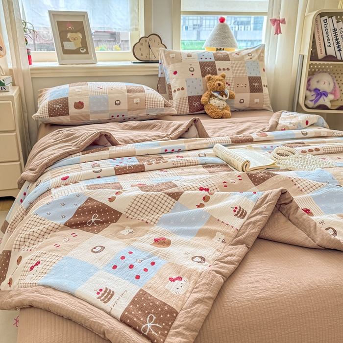 91家纺网 家纺一手货源 找家纺 家喜爱 2026年新款双层皱皱纱新疆棉花夏被夏凉被空调被【可开专票  普票】 蛋糕派