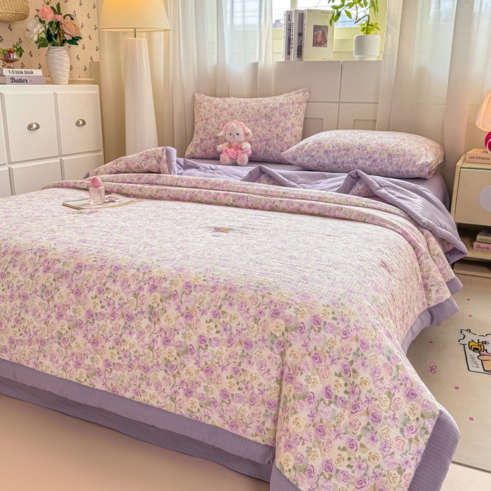 91家纺网 家纺一手货源 找家纺 家喜爱 2026年新款双层皱皱纱新疆棉花夏被夏凉被空调被【可开专票  普票】 蔷薇语