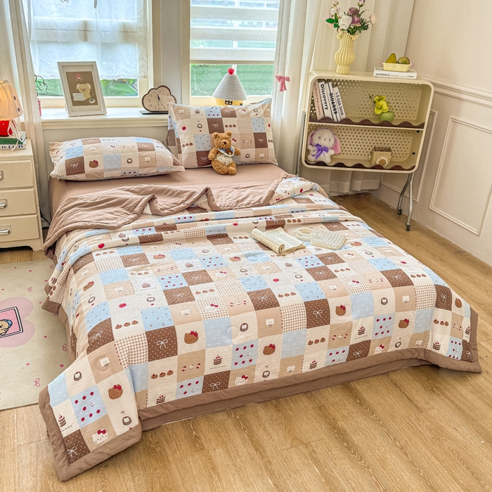 91家纺网 家纺一手货源 找家纺 家喜爱 2026年新款双层皱皱纱新疆棉花夏被夏凉被空调被【可开专票  普票】 蛋糕派