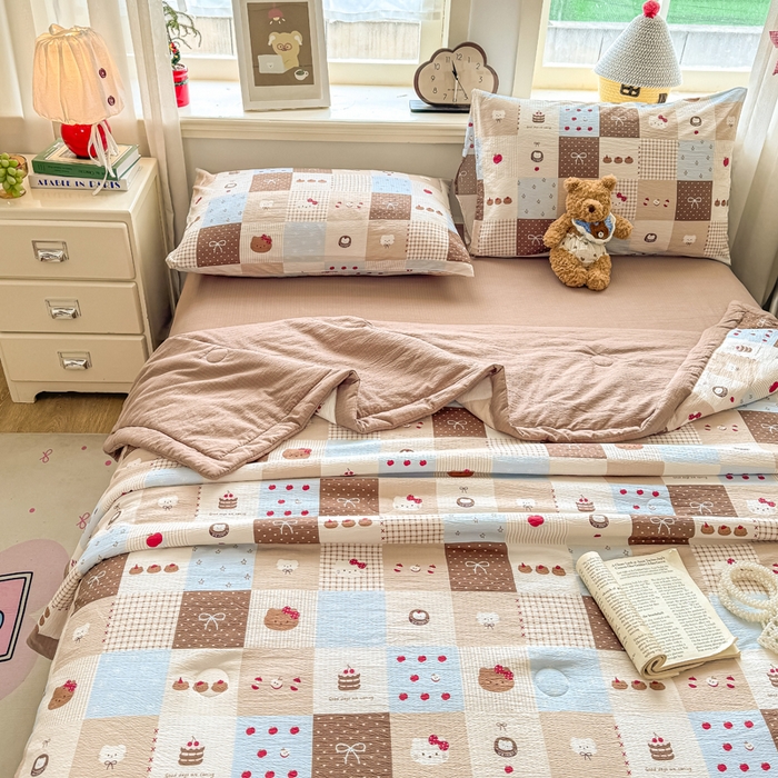 91家纺网 家纺一手货源 找家纺 家喜爱 2026年新款双层皱皱纱新疆棉花夏被夏凉被空调被【可开专票  普票】 蛋糕派