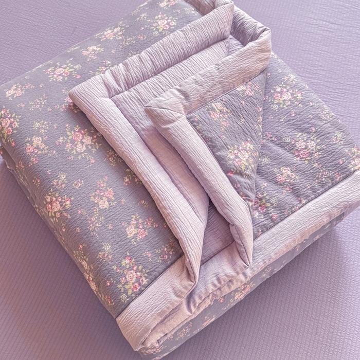 91家纺网 家纺一手货源 找家纺 家喜爱 2026年新款双层皱皱纱新疆棉花夏被夏凉被空调被【可开专票  普票】 墨夏凉花