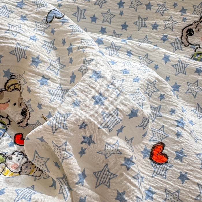 91家纺网 家纺一手货源 找家纺 家喜爱 2026年新款双层皱皱纱新疆棉花夏被夏凉被空调被【可开专票  普票】 璀璨小狗